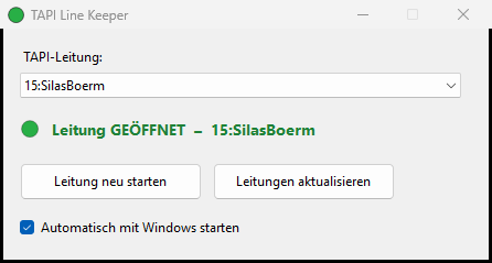 TAPI Line Keeper Hauptfenster